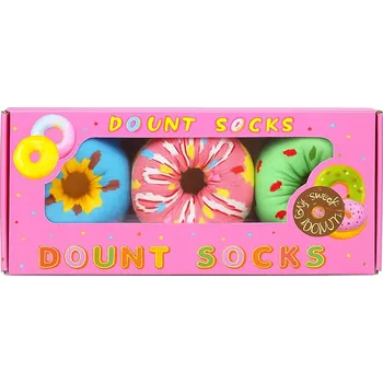 Pánské oblečení Ponožky v krabičce, koblihové ponožky vtipný vánoční dárek 3 kusy