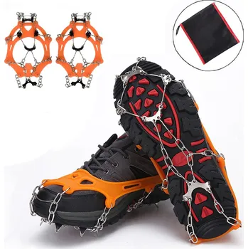 Pracovní obuv Nesmeky na boty s řetězem, protiskluzové hroty s 8 zuby 35-44