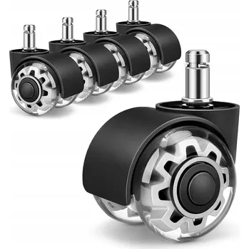 SADA 5 TICHÝCH KOLEČEK Z PU NA KANCELÁŘSKÉ ŽIDLE 11X22MM 360° NA PARKTETY A KOBEREC