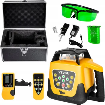 Měřící laser VEVOR Laserová vodováha 500M Zelený paprsek IP54 360° Rotace