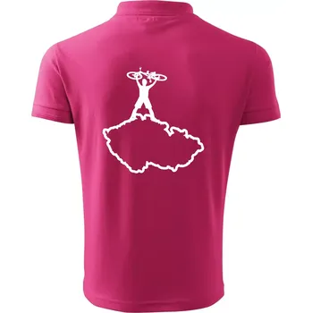 Pánská košile Mapa ČR - cyklista na prsou - Polokošile pánská Pique Polo 203 - 5XL ( Purpurová )