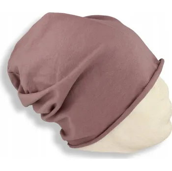 Čepice Čepice Beanie italská tenká šmoulinka bavlna starorůžová