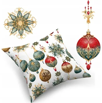 Povlak na dekorativní polštářek Povlak na polštář ZIMNÍ "jasiek" 40x40 cm 100% BAVLNA, Christmas39