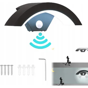 Venkovní osvětlení VENKOVNÍ NÁSTĚNNÉ SVÍTIDLO ZAHRADNÍ FASÁDNÍ LED LAMPA S ČIDLEM POHYBU 18W