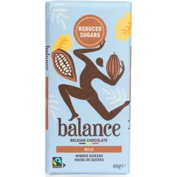 Čokoláda Belgická čokoláda BALANCE 100 g BEZ PŘIDANÉHO CUKRU - MLÉČNÁ (čokoláda KLINGELE / bez přidaného cukru / reduced sugars)
