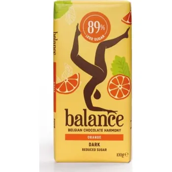 Čokoláda Belgická čokoláda BALANCE 100 g BEZ PŘIDANÉHO CUKRU - HOŘKÁ s POMERANČEM (čokoláda KLINGELE / bez přidaného cukru / reduced sugars)