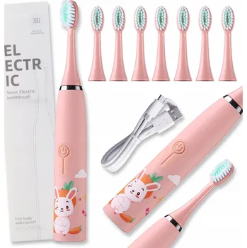 Elektrický zubní kartáček Sonický Kartáček Elektrický zubní kartáček pro děti + 8 náhradních hlavic