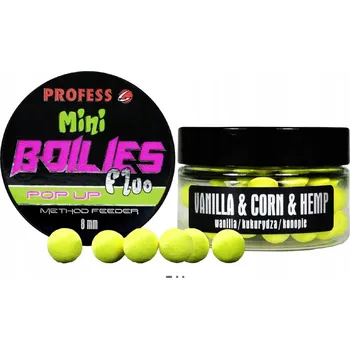 Boilies Kuličky METHOD FEEDER POP UP FLUO S DÍRKOU – VANILKA & KUKUŘICE & KONOPÍ 8