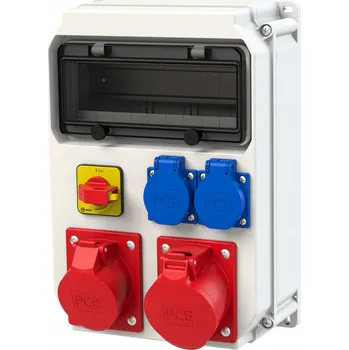 Elektrická zásuvka PCE STAVEBNÍ ROZVADĚČ ECOLINE IP54 32A/5P 16A/5P 2x 16A/2P+Z 90EKO003