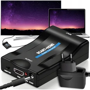 Bezpečnostní kamera ADAPTÉR KONVERTOR SCART NA HDMI PŘEVODNÍK SIGNÁLU EUROKONEKTOR AV EURO FHD