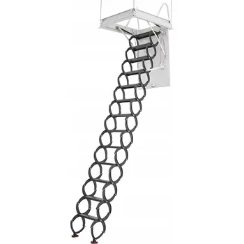 Žebřík SucceBuy Půdní schody ocelové 3,2-3,35 m, 13 stupňů, nosnost 299,4 kg