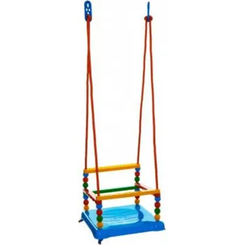 Dětská houpačka Houpací medvídek plastový 35x34cm modrý nosnost 40kg v síťce