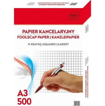 Kancelářský papír Kancelářský papír Interdruk A3, 500 listů, linkovaný (mřížka)