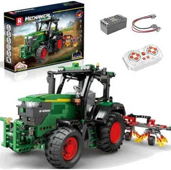 ostatní stavebnice STAVEBNICE TRAKTOR ZEMĚDĚLSKÝ BAGR NA DÁLKOVÉ OVLÁDÁNÍ 1664 DÍLKŮ