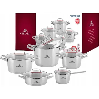 Sada nádobí Sada hrnců Gerlach Superior nerezová ocel 10 ks