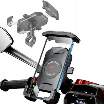 Držák na mobilní telefon na MOTORKU, KOLO, KOLOBĚŽKU s úhlopříčkou 4-7 palců