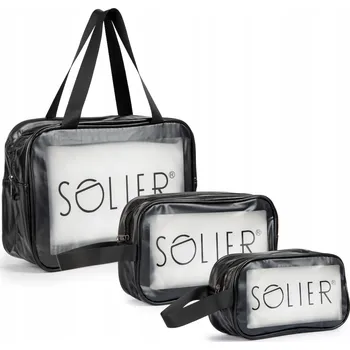 Kosmetická taška Kosmetická taštička Solier Zestaw kosmetyczek Solier průhledná