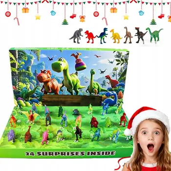 Vánoční dekorace Adventní Kalendář Vánoční pro Děti 24 Dinosauři Vláček Příslušenství