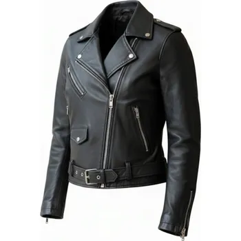 Moto bunda Dámská kožená bunda Ramoneska černá - 5XL