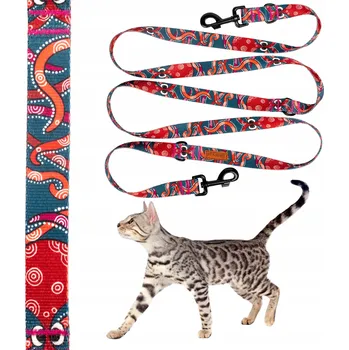 Vodítko pro psa VODÍTKO S NASTAVITELNOU DÉLKOU univerzální 2,4 m pro kočky do 10 kg Ukory MOŘSKÉ PLODY