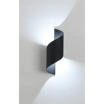 Nástěnné svítidlo Nástěnné svítidlo moderní spirála 10W 3000K černé IP65 voděodolné