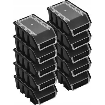Úložný box 10x Skladový kontejner Box Ergobox 2+ Černá