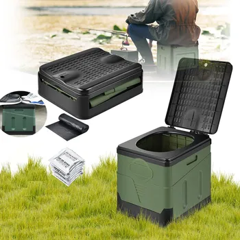 Chemické WC KEMPINGOVÁ TOALETA, PŘENOSNÁ CESTOVNÍ TURISTICKÁ SKLÁDACÍ TOALETA 20L