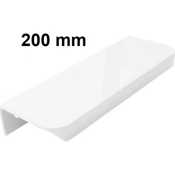 Nábytkové kování Nábytková úchytka hranová zaoblená C12 R9 bílá matná L-200 mm