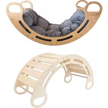 Dětská houpačka Montessori houpačka s antialergickým sametovým polštářem (v šedé barvě), př