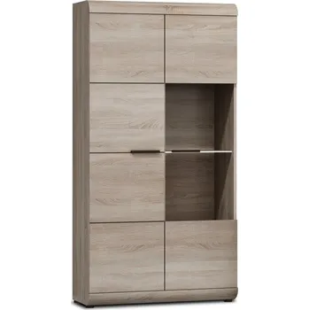 Knihovna Prosklená vitrína dub sonoma LIVEA WIT