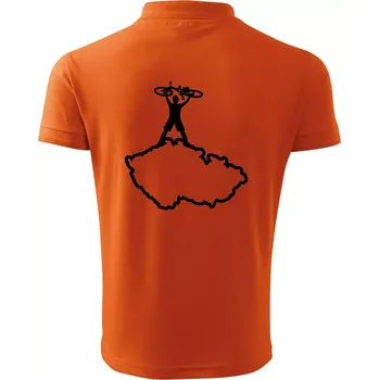 Pánská košile Mapa ČR - cyklista na prsou - Polokošile pánská Pique Polo 203 - 5XL ( Oranžová )