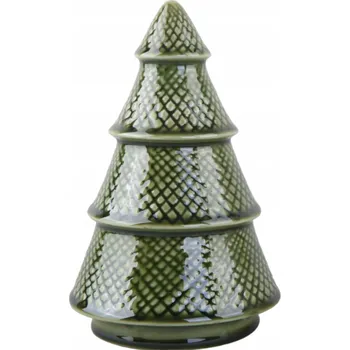 Vánoční dekorace Keramický vánoční stromeček zelený/bílý