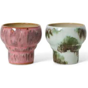 HK living Hrnek 70's Lungo Expression 200 ml – set 2 ks