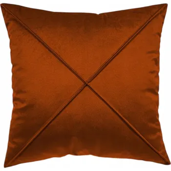 Povlak na dekorativní polštářek DEKORATIVNÍ povlak na polštář velur samet měděná rezavá hnědá X 60x60