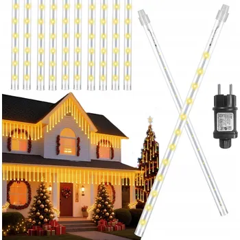 Vánoční dekorace LED rampouchy padající sníh meteory 30cm BÍLÁ Teplá bílá