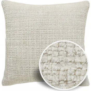 Polštář DEKORAČNÍ POVLEČENÍ na polštář Scandi Boho žinylka ecru / smetanová 50x50