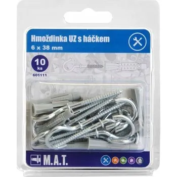 Hmoždinka Hmoždinka UZ 6x38mm s háčkem ZB (10ks)