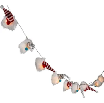Vánoční dekorace SVĚTELNÝ ŘETĚZ 12 KS NA BATERIE SKŘÍTCI MIKULÁŠOVÉ TEPLÁ BÍLÁ LUCA