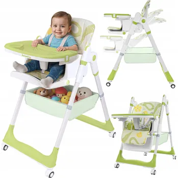 VELKÁ SKLÁDACÍ MULTIFUNKČNÍ ŽIDLIČKA NA KRMENÍ 5V1 PAPUŠ OLIVOVÁ