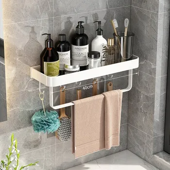 Obraz Sprchová polička Bez vrtání Bílá 40 cm