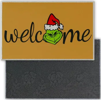 Vánoční dekorace Vánoční rohožka před dveře Welcome 40x60 cm - dekorace vstupu Béžová 40 cm