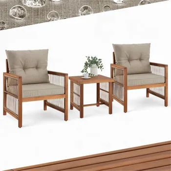 Zahradní sestava Zahradní nábytek z dřeva TecTake, hnědý, 3 díly