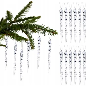 Vánoční dekorace Rampouchy, Sada rampouchů 13 cm 12 ks