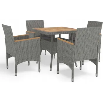 Zahradní sestava Zahradní nábytek z masivního dřeva VidaXL, šedý, 5 dílů