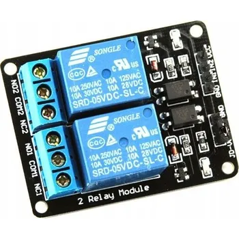2-kanálový reléový modul 5V 10A s optočlenem pro Arduino