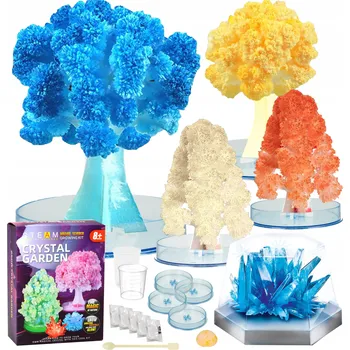 Obraz Sada Malý Chemik Pěstování Krystalů 4x Stromek Velký Křišťál Příslušenství