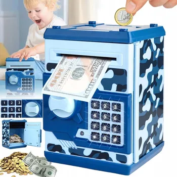 Pokladnička POKLADNIČKA SEJF BANKOMAT NA MINCE A BANKOVKY + PIN + ŠROUBOVÁK PRO DĚTI