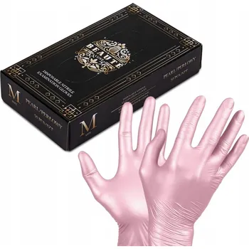 Pracovní rukavice Nitrilové ochranné rukavice Beaute Luxe velikost M perleťové 50 ks