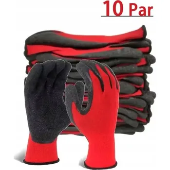 Pracovní rukavice 10 párů ochranných Pracovní Rukavice BOZP , latexové rukavice Odolné Latex 10-XL