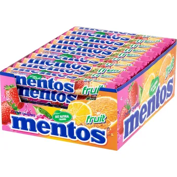 Bonbon Mentos Fruit Žvýkací bonbóny s ovocnou příchutí 38 g x 40 ks